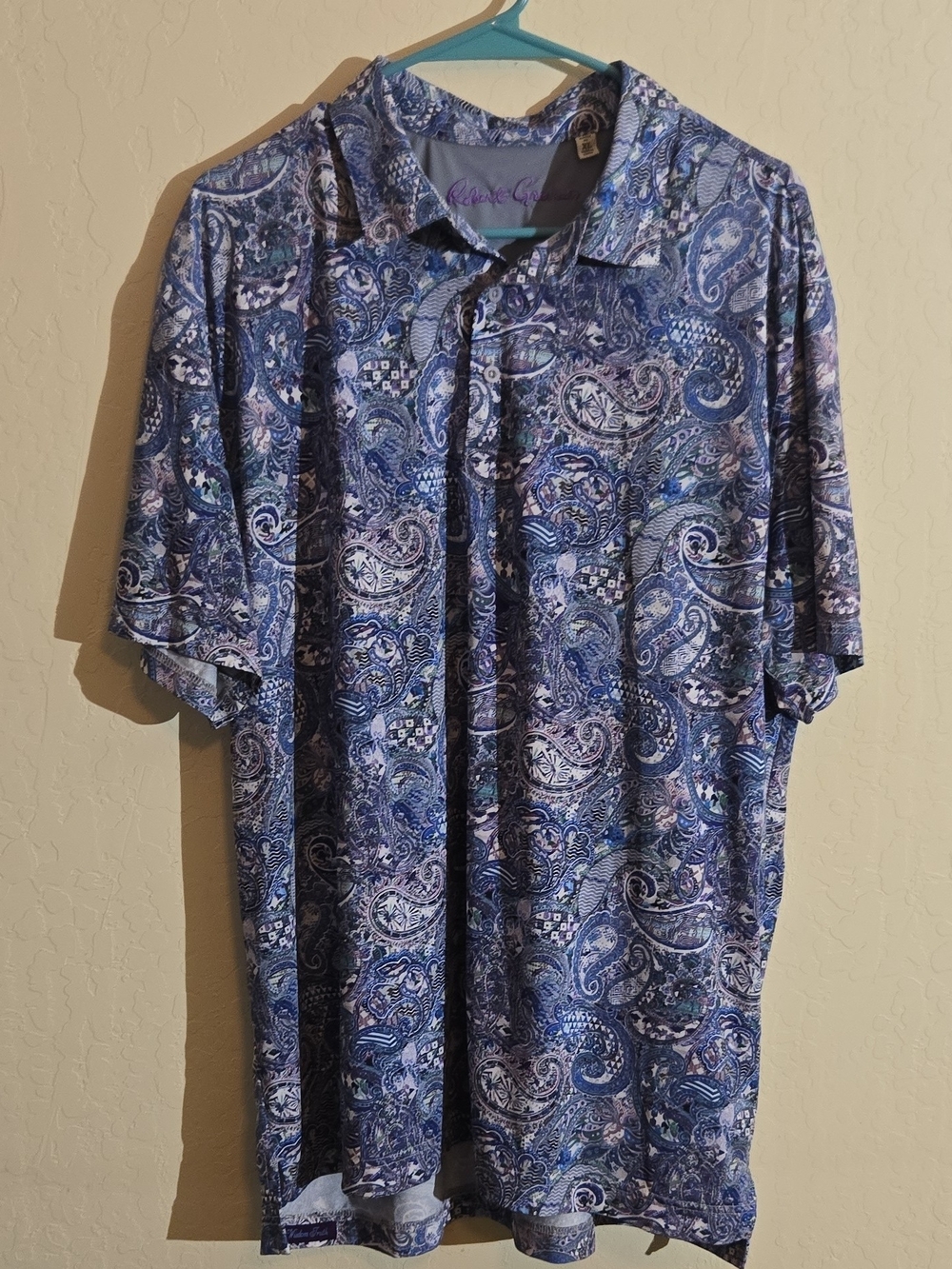 Robert Graham Blue Paisley Short-Sleeve Polo